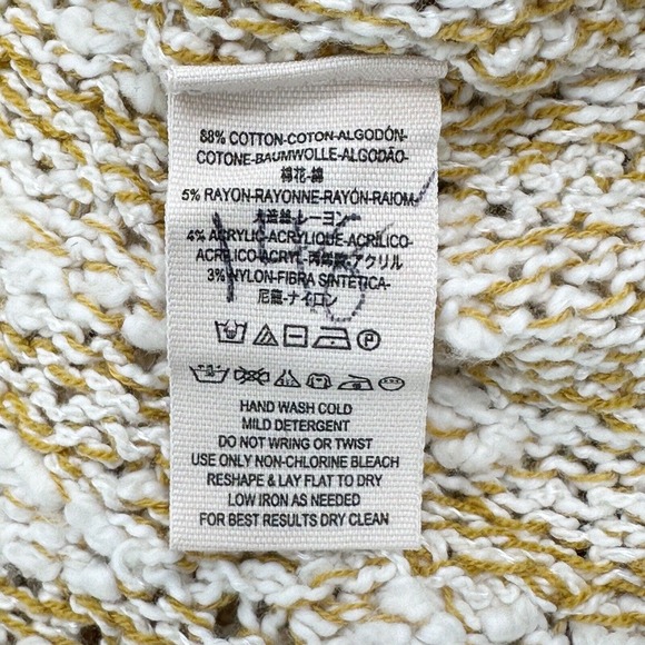 Free People Lucia Cardigan Sweater Size M/L Striped Multicolor Fringe Trim Open - Picture 8 of 9